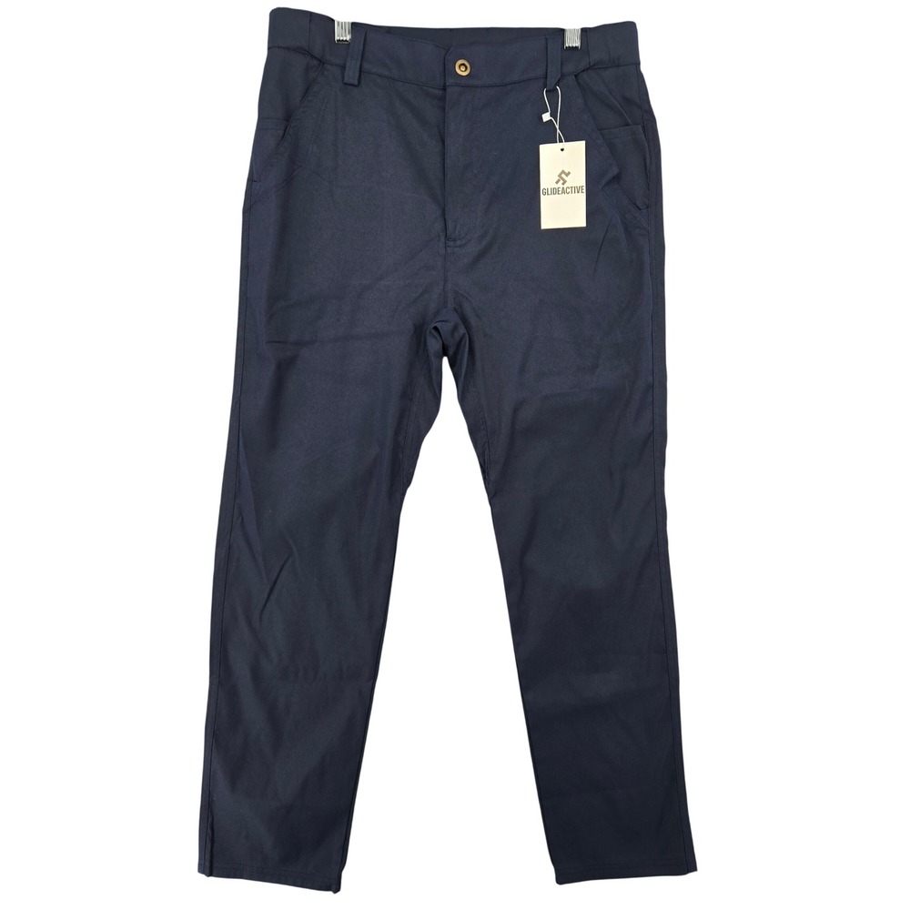 GlideActive Womens Navy Performance Golf Pants Size M-28 Stretch Activewear NWT